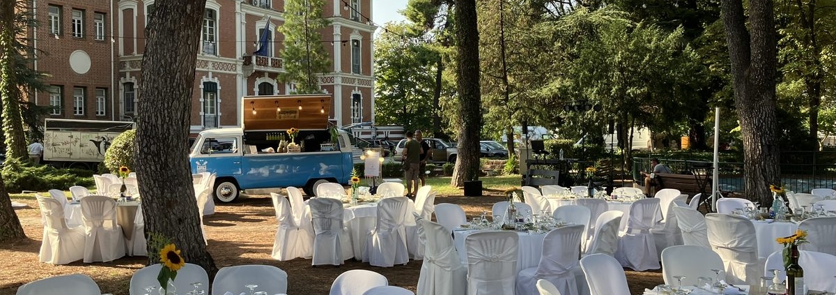 Wedding venue setup at Nomarchy gardens Thessaloniki DJ Seitan