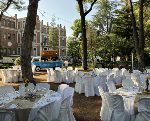 Wedding venue setup at Nomarchy gardens Thessaloniki DJ Seitan